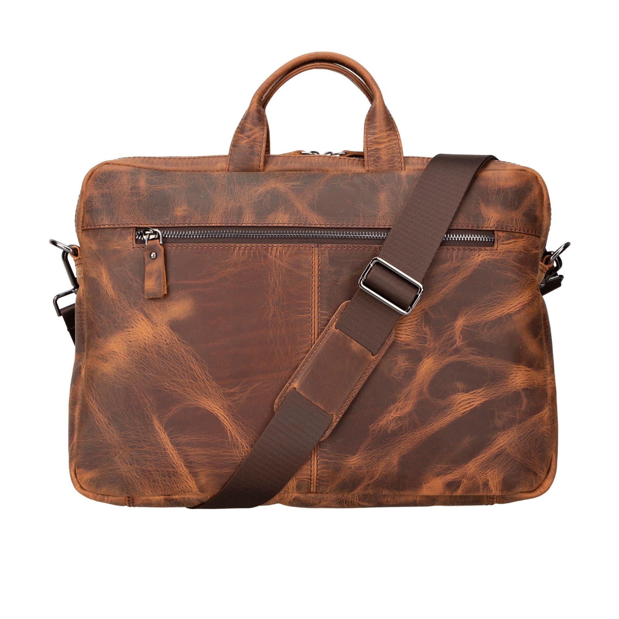 Afton MacBook Leather Sleeve and Bag - 14 Inches - Antic Brown - TORONATA