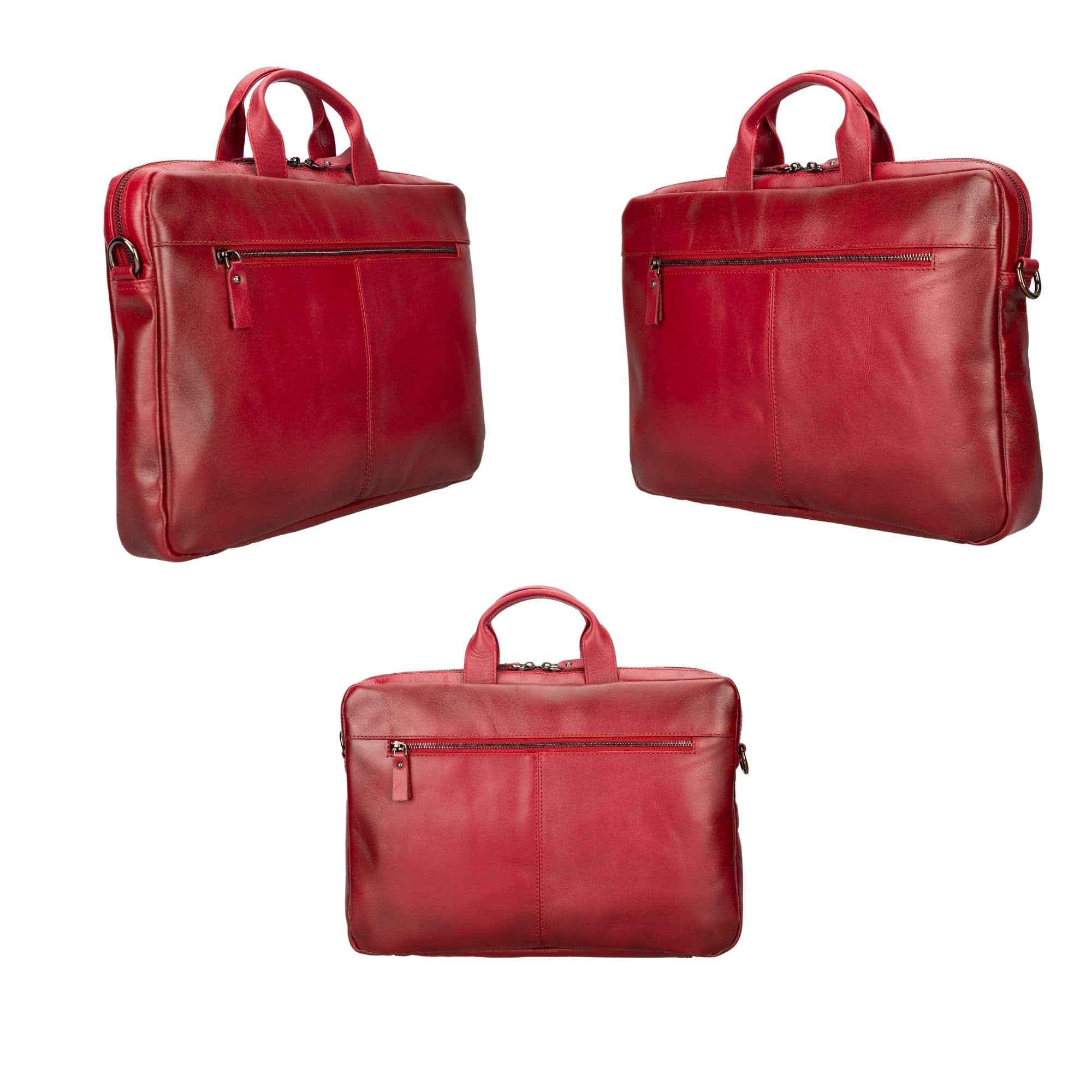Afton MacBook Leather Sleeve and Bag - 14 Inches - Red - TORONATA
