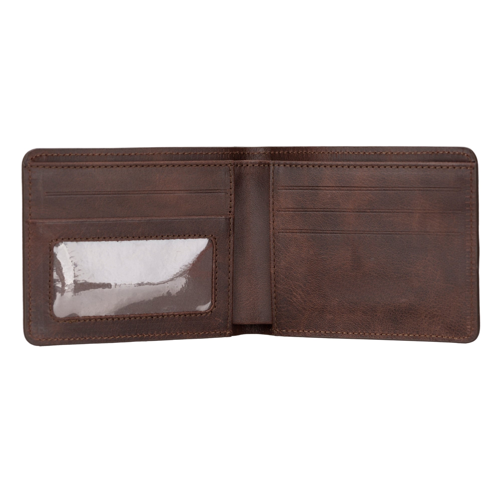 Arvada Handmade Bifold Leather Men Wallet-Dark Brown---TORONATA