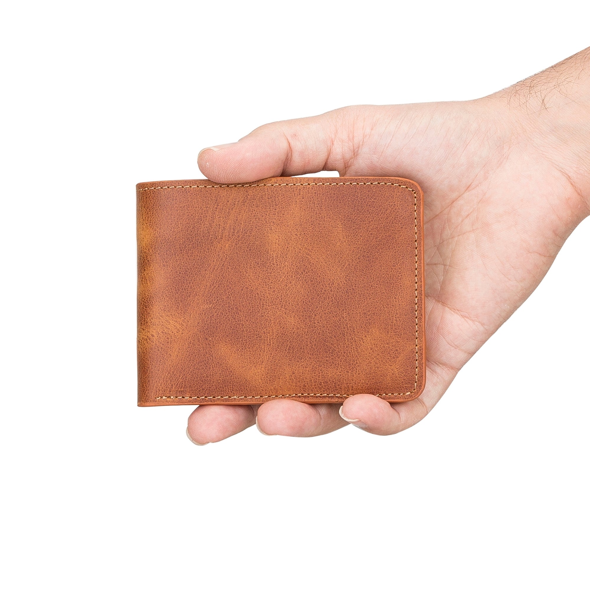 Arvada Handmade Bifold Leather Men Wallet-Light Brown---TORONATA