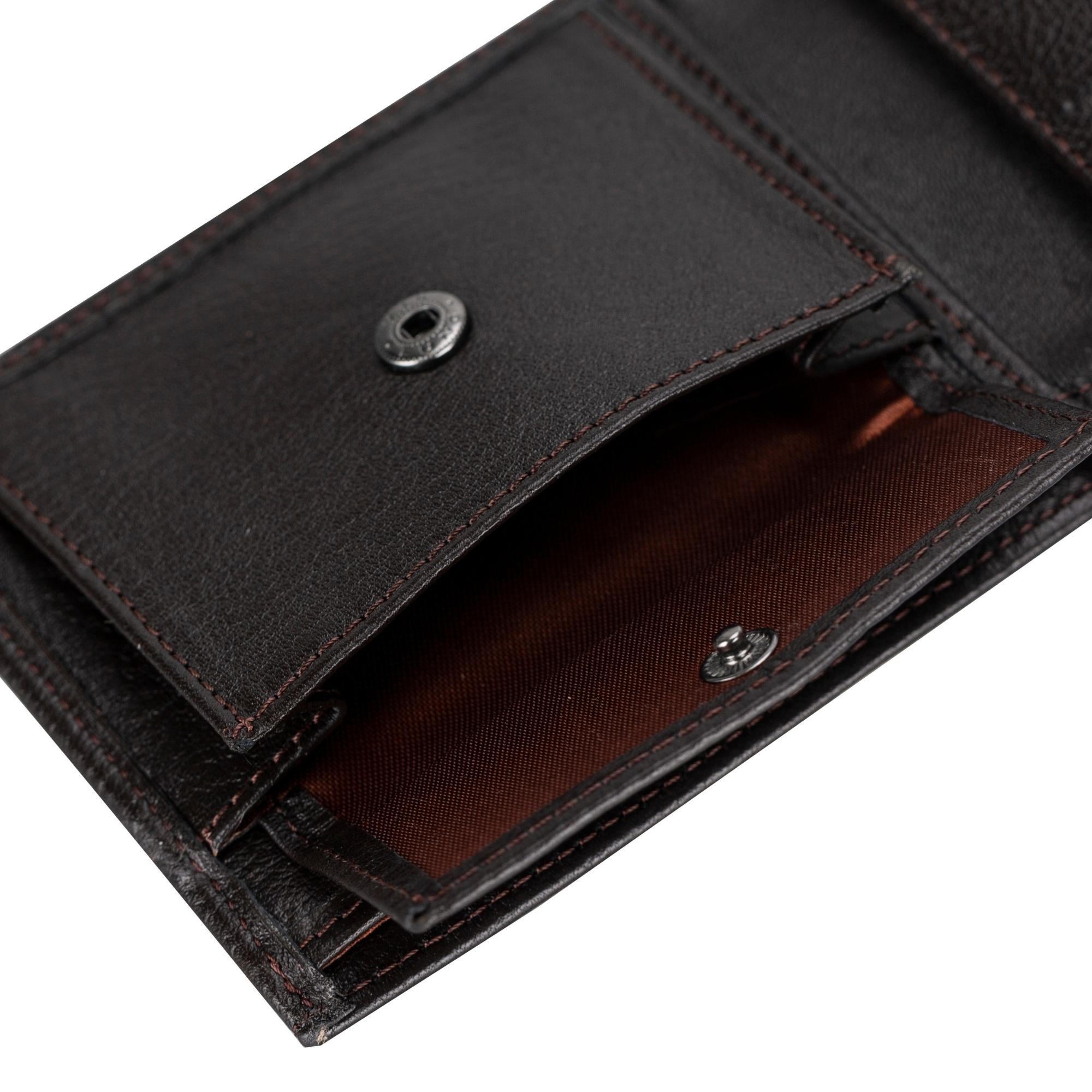 Aspen Premium Full-Grain Leather Wallet for Men-Dark Brown---TORONATA