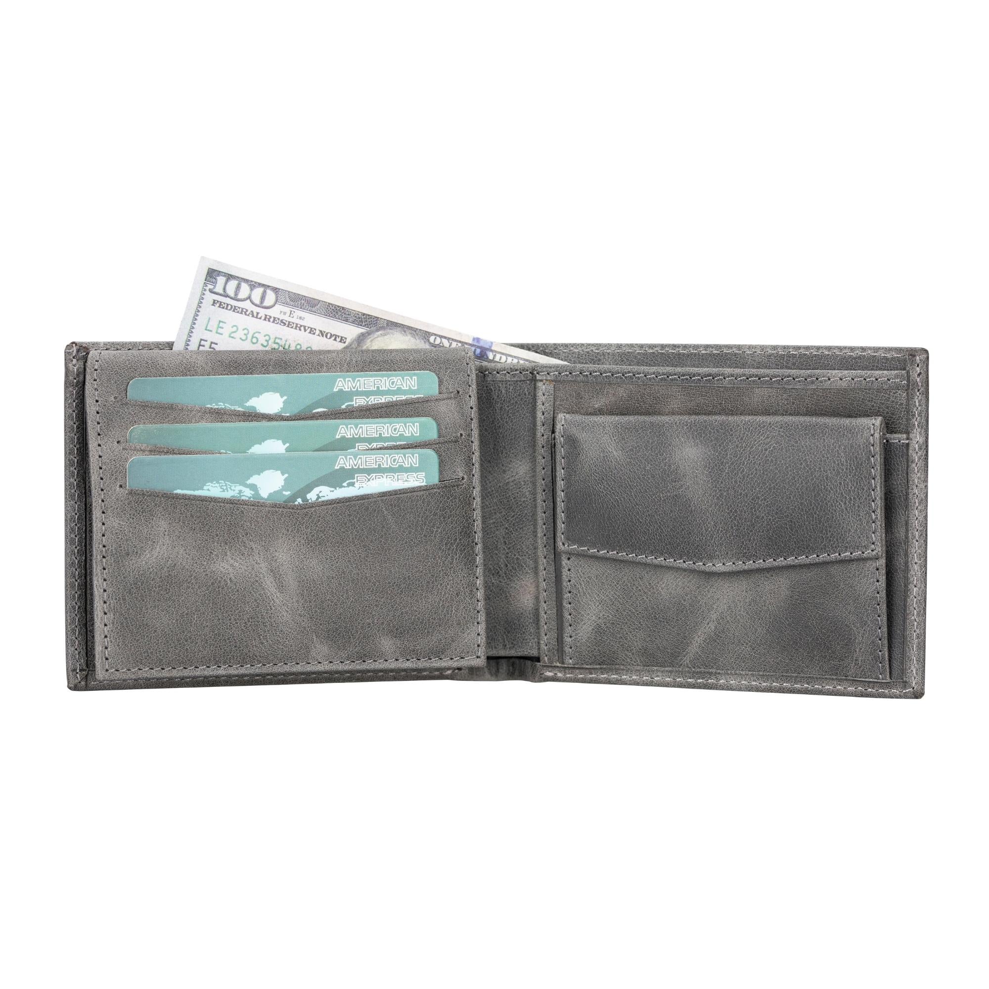 Aspen Premium Full-Grain Leather Wallet for Men-Gray---TORONATA