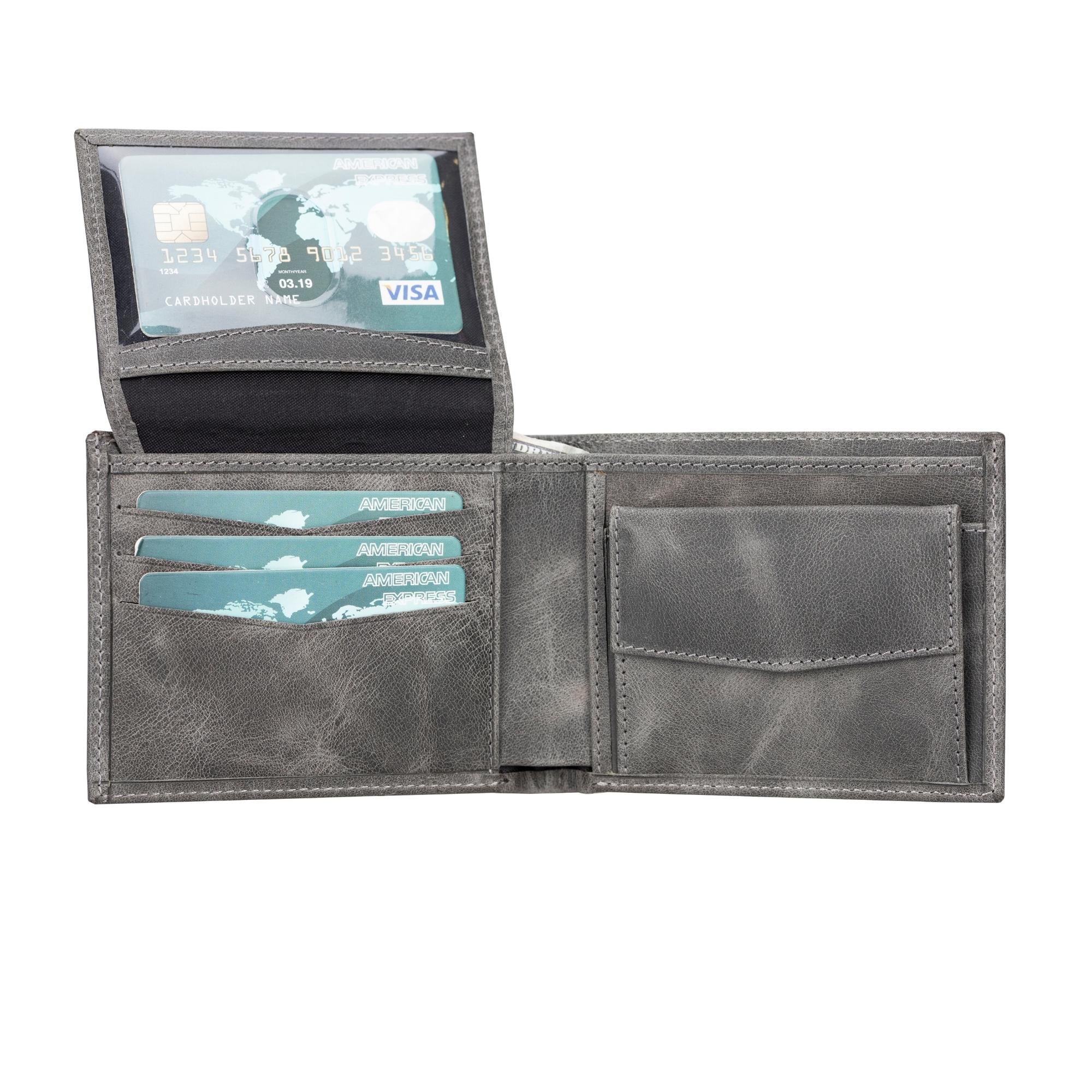 Aspen Premium Full-Grain Leather Wallet for Men-Gray---TORONATA