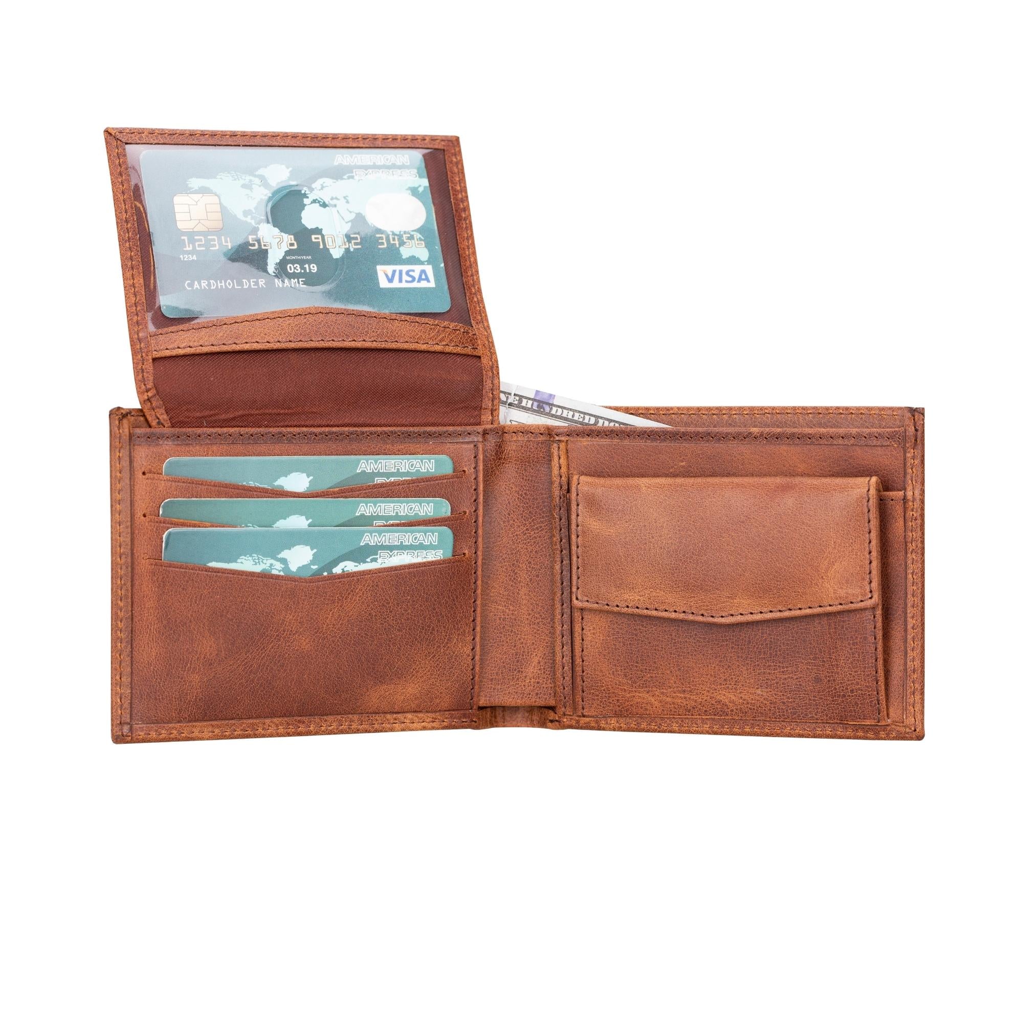 Aspen Premium Full-Grain Leather Wallet for Men-Light Brown---TORONATA