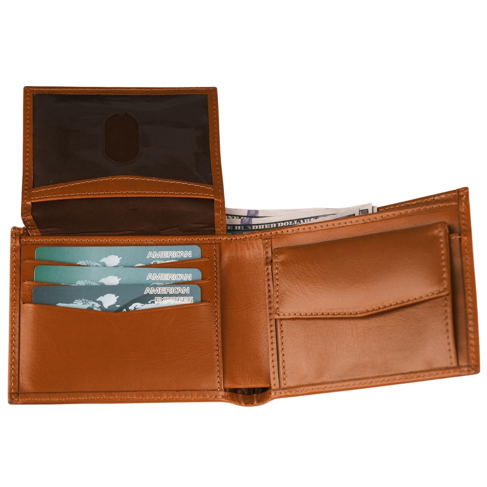 aspen premium full-grain leather wallet for men - toronata - #color_tan