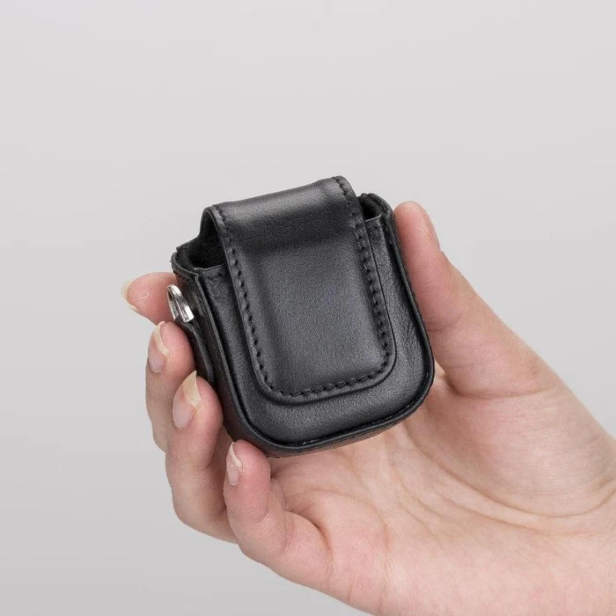aurora luxury leather airpods case with attached wrist strap - toronata - 
