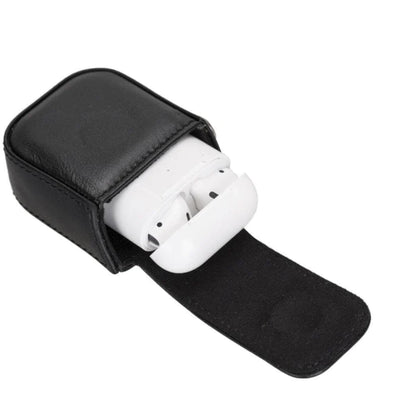 aurora luxury leather airpods case with attached wrist strap - toronata - 