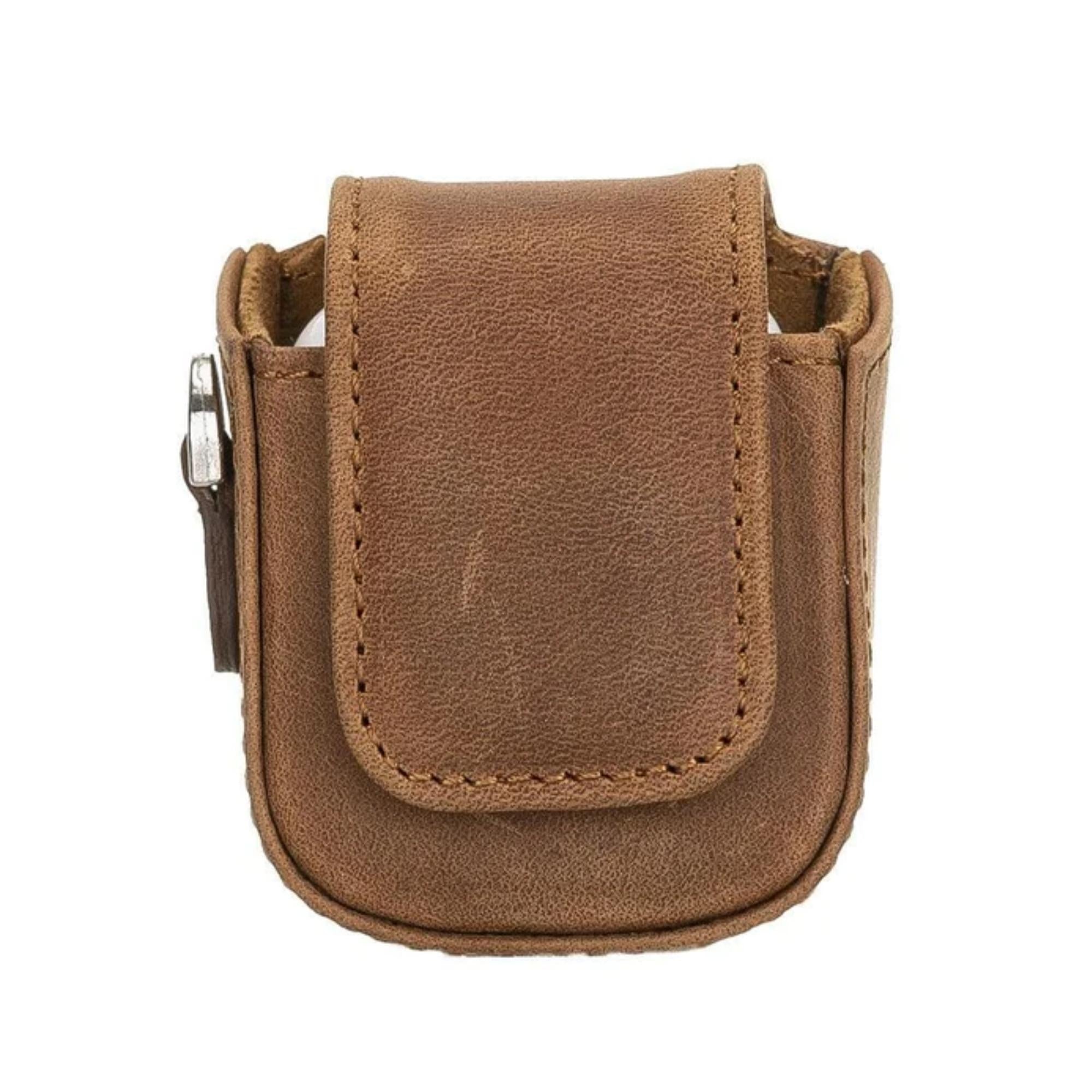 aurora luxury leather airpods case with attached wrist strap - toronata - 