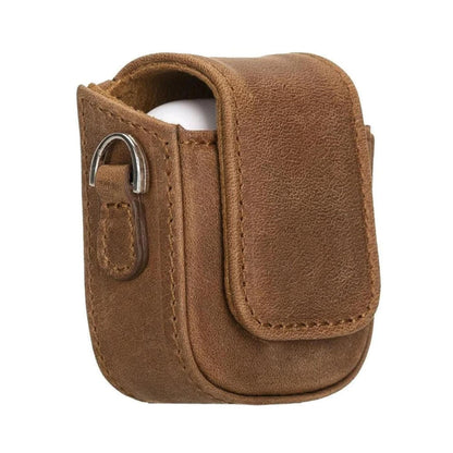 aurora luxury leather airpods case with attached wrist strap - toronata - 