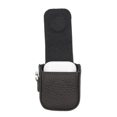 aurora luxury leather airpods case with attached wrist strap - toronata - 