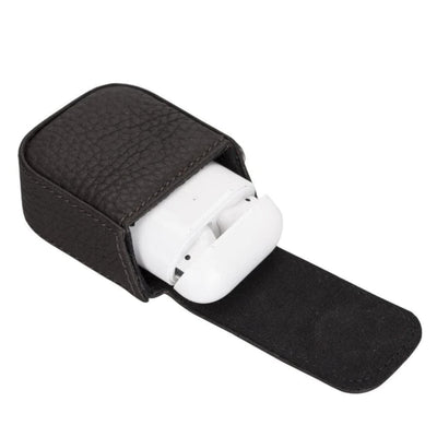 aurora luxury leather airpods case with attached wrist strap - toronata - 