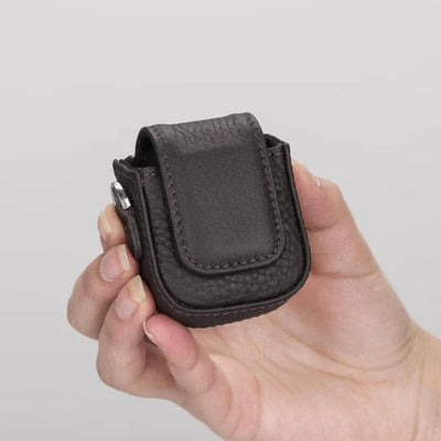 aurora luxury leather airpods case with attached wrist strap - toronata - 