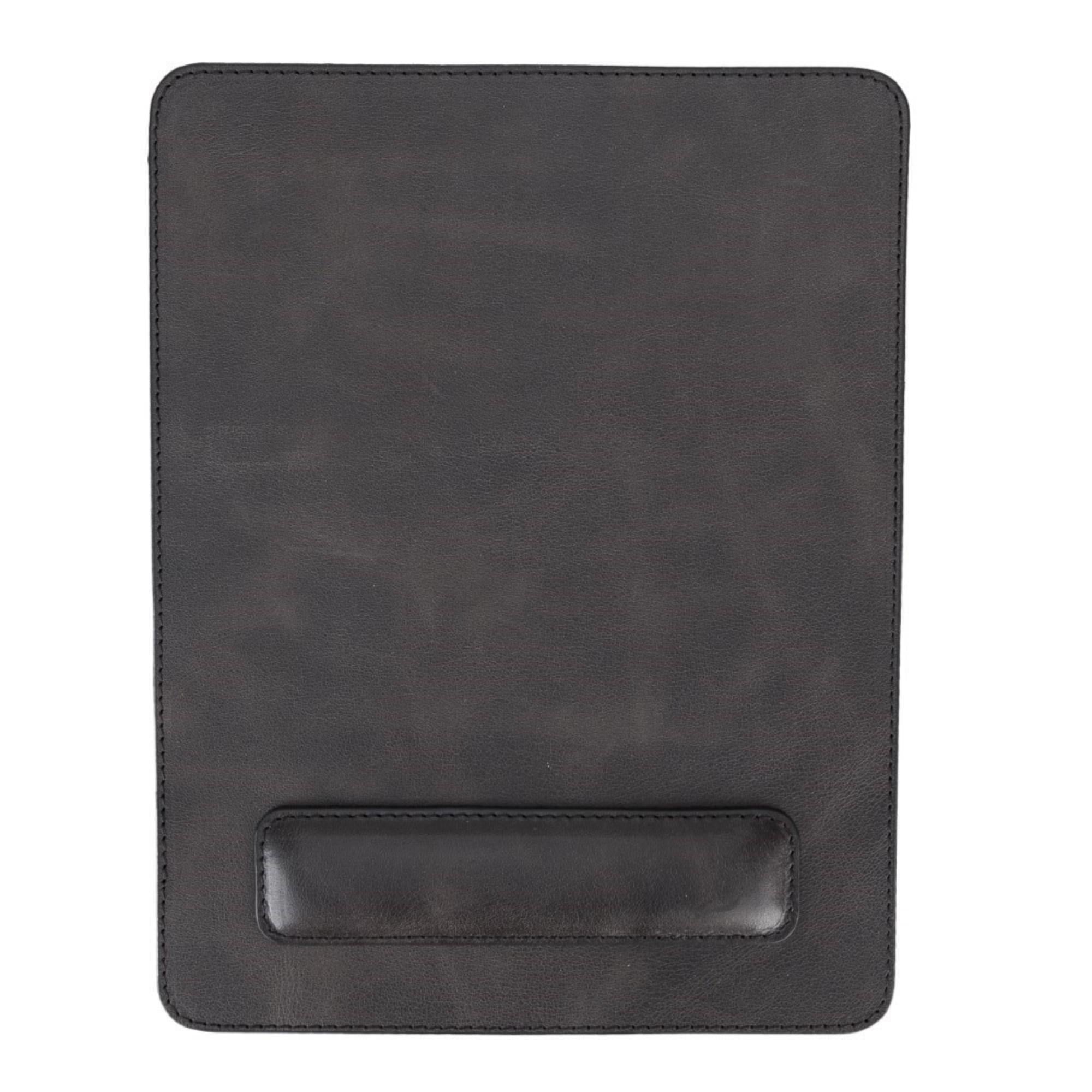 Boulder Full-Grain Leather Mouse Pad with Hand Support-Black---TORONATA