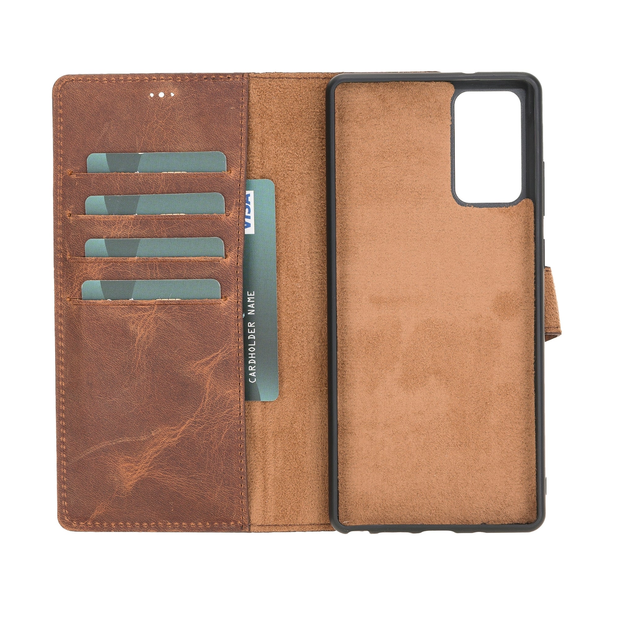 Buffalo Leather Samsung Galaxy Note 20 Wallet with Detachable Case-Dark Brown---TORONATA