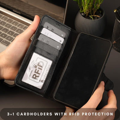 Buffalo Leather Samsung Galaxy S24 Plus Wallet with Detachable Case - TORONATA - 