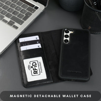 Buffalo Leather Samsung Galaxy S24 Wallet with Detachable Case - TORONATA - 