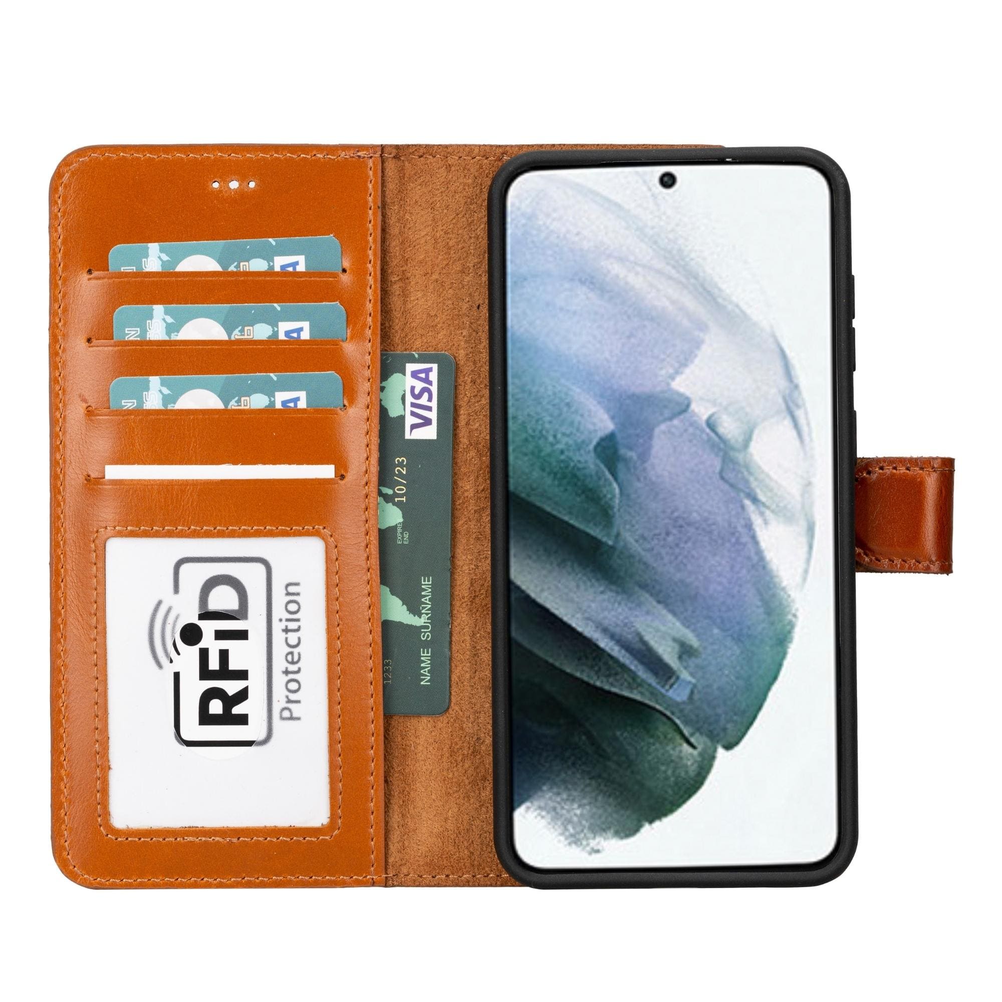 buffalo samsung galaxy s21 fe detachable leather wallet case -  samsung galaxy s21 fe - toronata - #color_tan