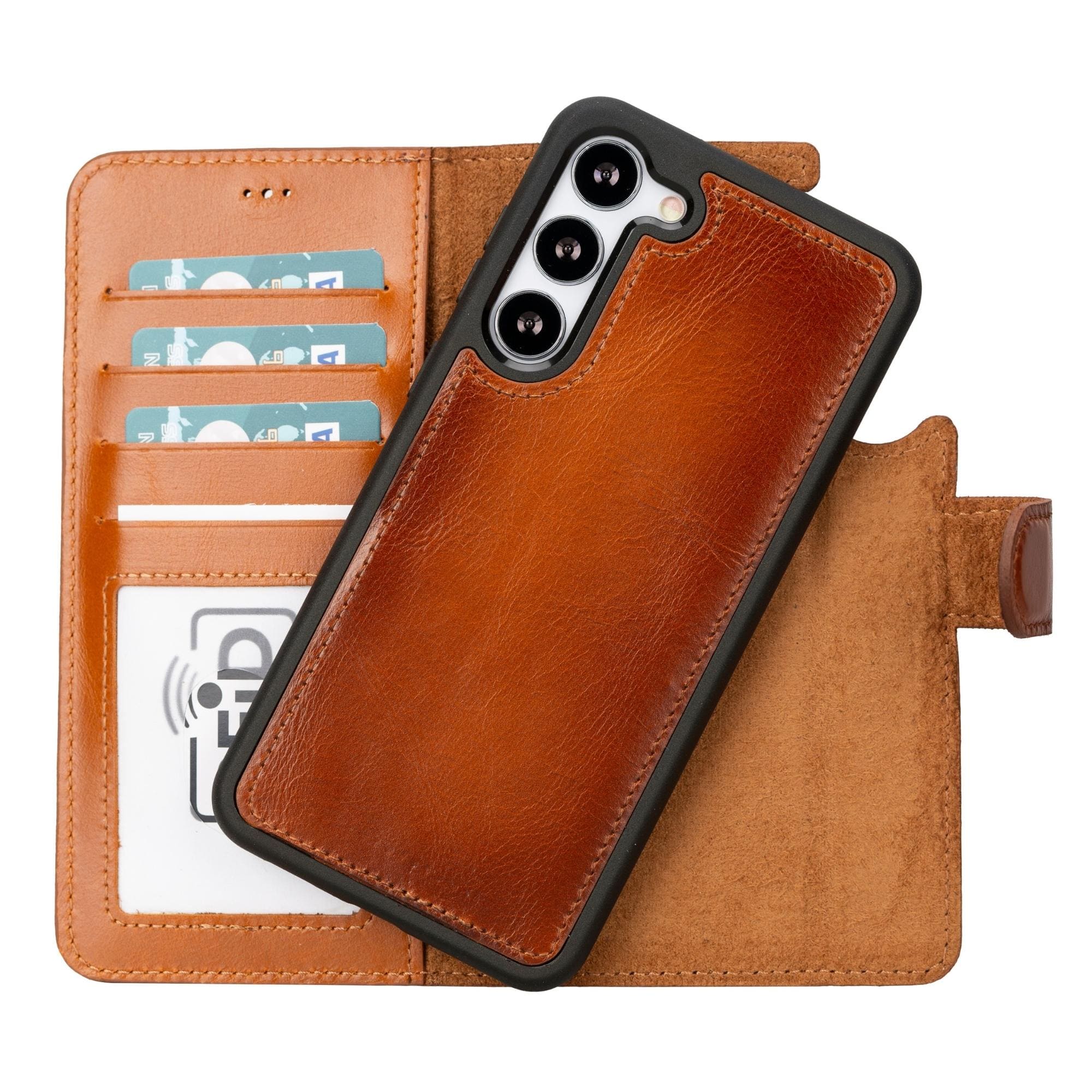 buffalo samsung galaxy s21 fe detachable leather wallet case -  samsung galaxy s21 fe - toronata - #color_tan