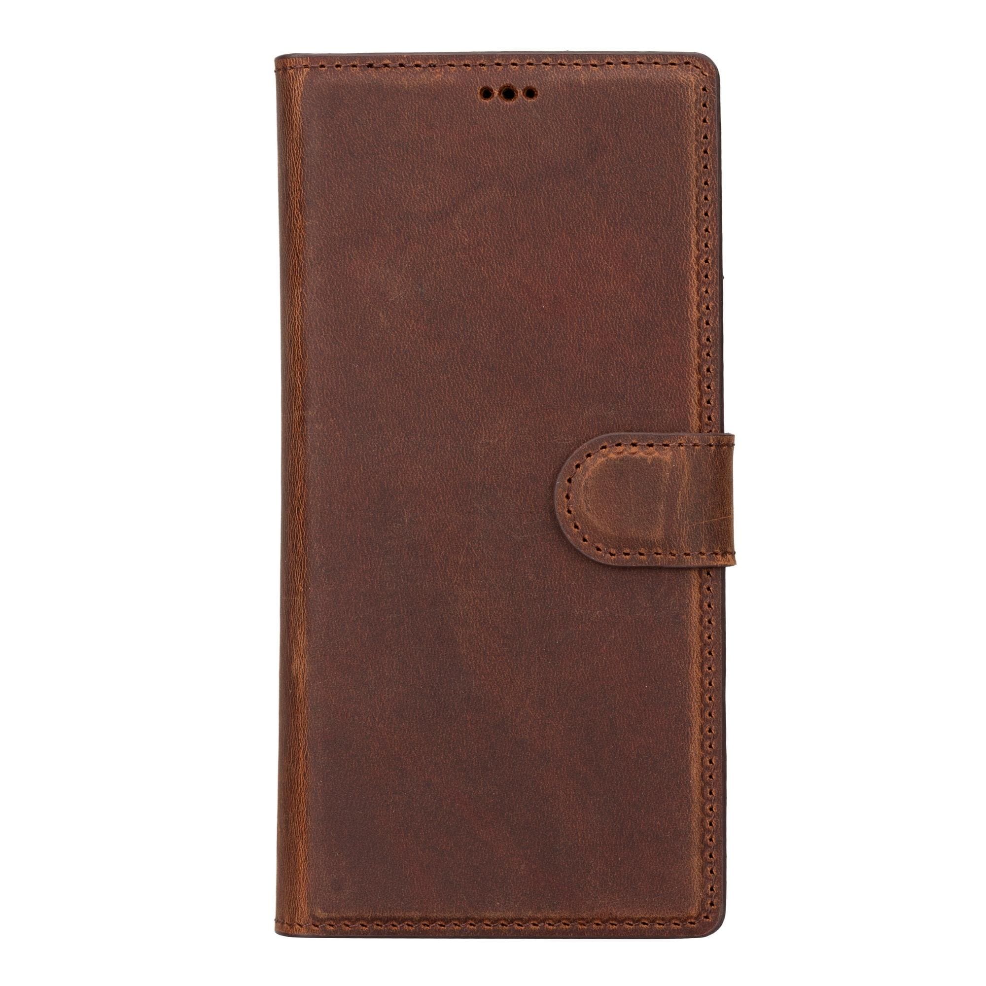 Buffalo Samsung Galaxy S22 Series Detachable Leather Wallet Case - Galaxy S22 Ultra - Antic Brown - TORONATA