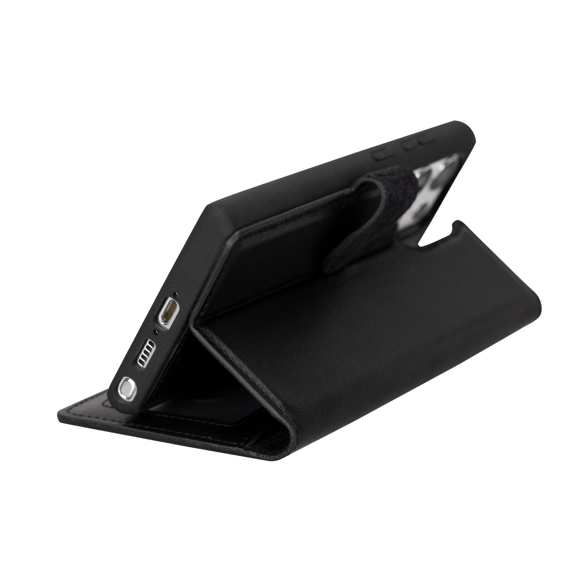 Buffalo Samsung Galaxy S22 Series Detachable Leather Wallet Case - Galaxy S22 Ultra - Black - TORONATA