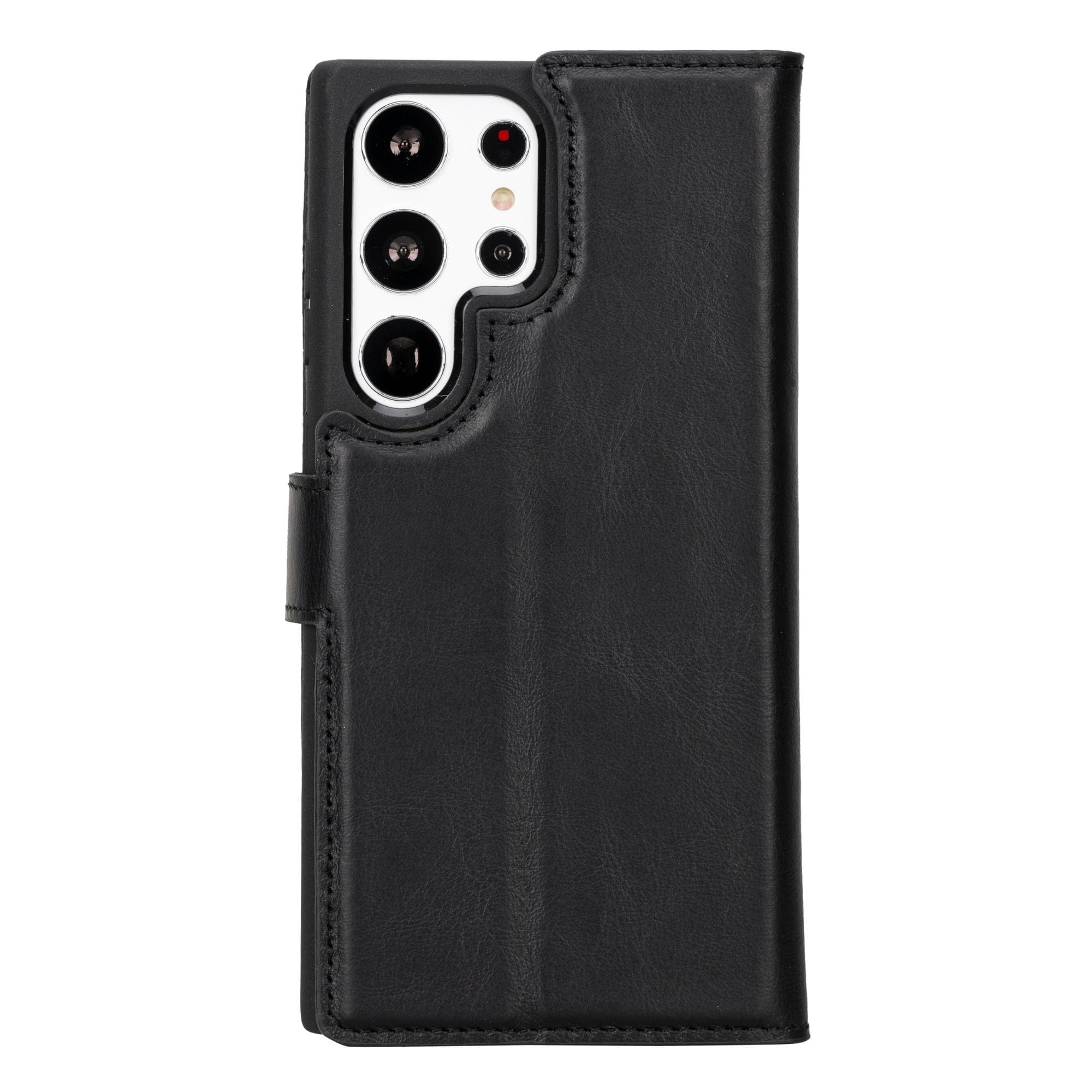 Buffalo Samsung Galaxy S22 Series Detachable Leather Wallet Case - Galaxy S22 Ultra - Black - TORONATA