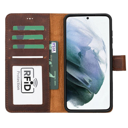buffalo samsung galaxy s23 series detachable leather wallet case - galaxy s23 - antic brown - toronata