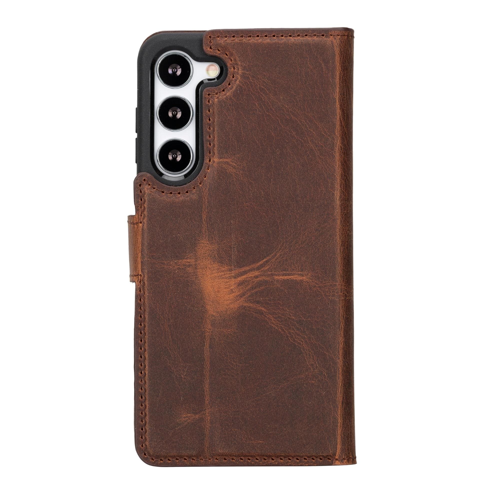 buffalo samsung galaxy s23 series detachable leather wallet case - galaxy s23 - antic brown - toronata