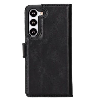 buffalo samsung galaxy s23 series detachable leather wallet case - galaxy s23 - black - toronata