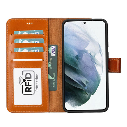 buffalo samsung galaxy s23 series detachable leather wallet case - galaxy s23 - tan - toronata