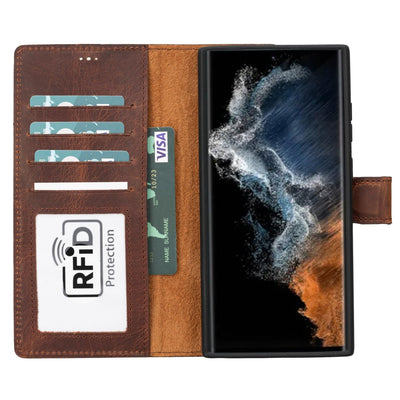 buffalo samsung galaxy s23 series detachable leather wallet case - galaxy s23 ultra - tan - toronata