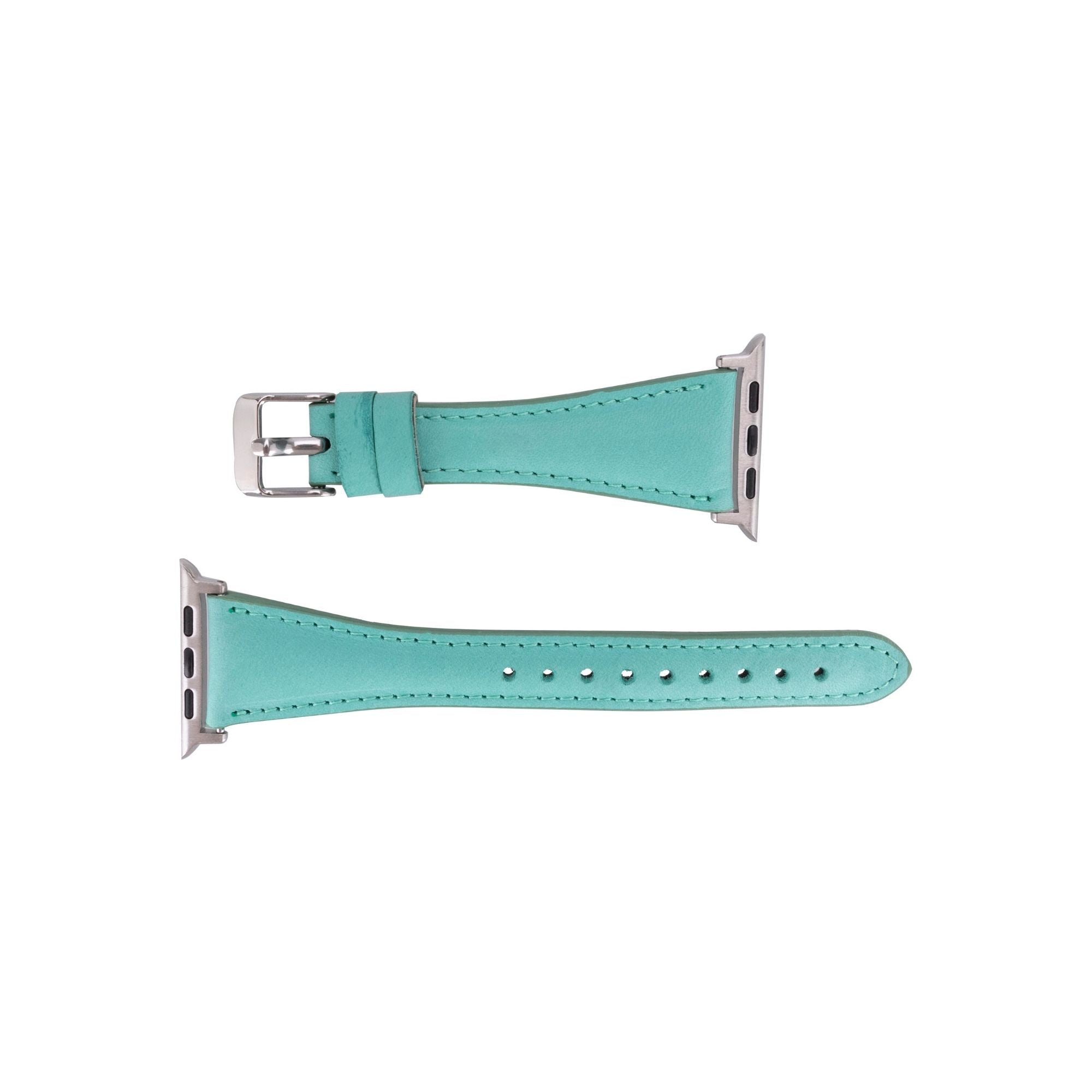 Buford Slim Leather Bands for Apple Watch 9, Ultra 2 & SE - Turquoise - 49mm / 45mm / 44mm / 42mm - TORONATA