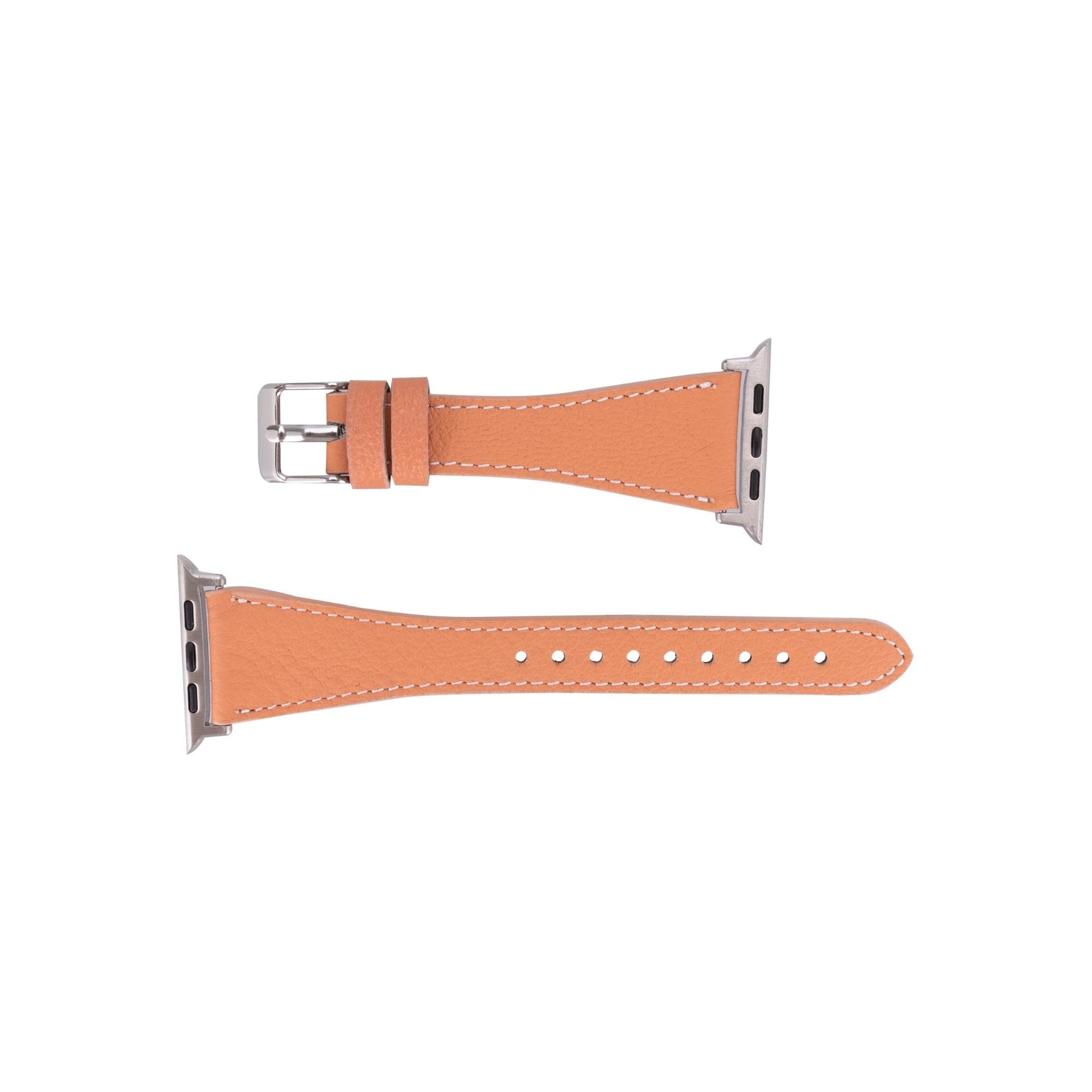 Buford Slim Leather Bands for Apple Watch 9, Ultra 2 & SE - Salmon - 49mm / 45mm / 44mm / 42mm - TORONATA