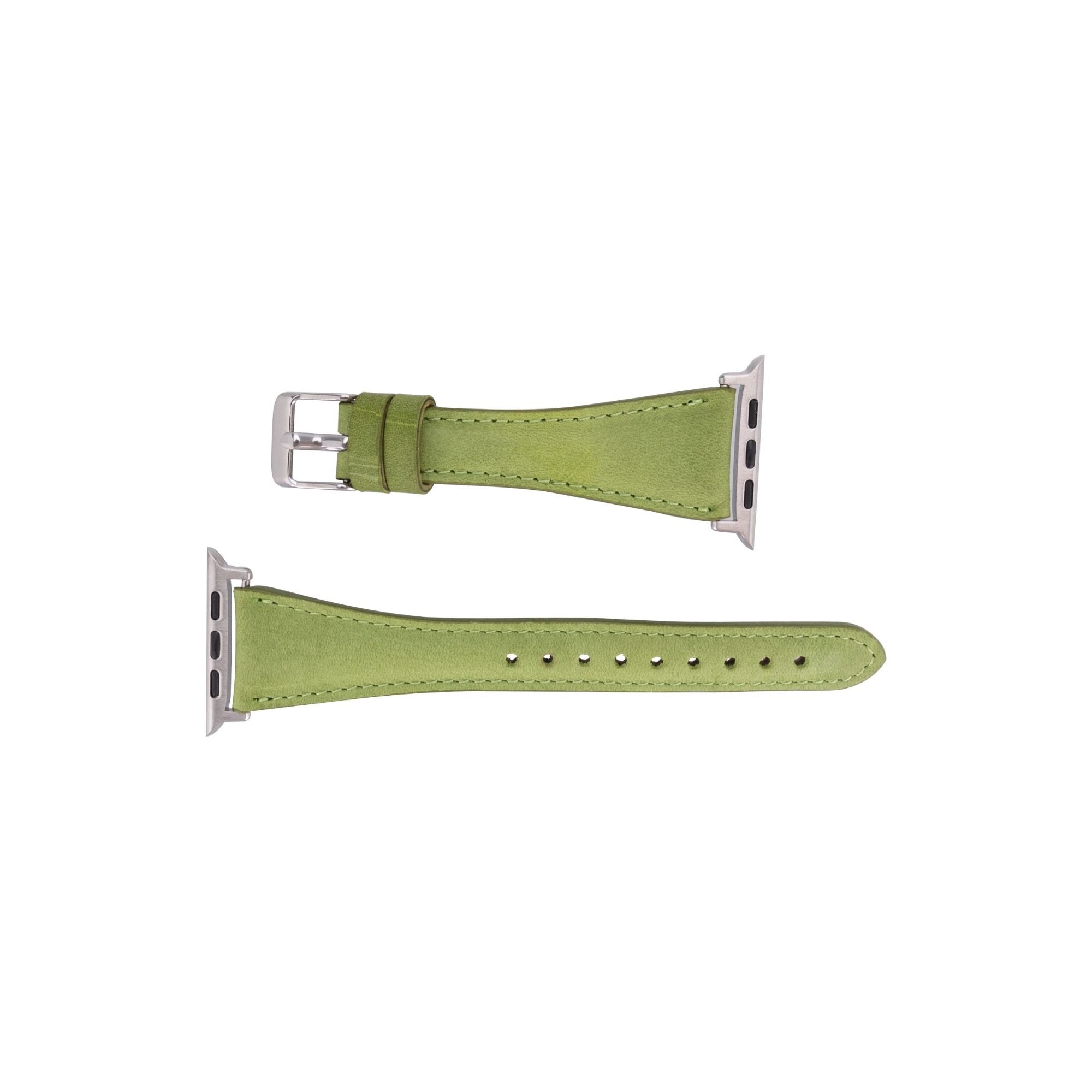 Buford Slim Leather Bands for Apple Watch 9, Ultra 2 & SE - Green - 49mm / 45mm / 44mm / 42mm - TORONATA