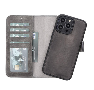 casper iphone 12 series detachable leather wallet case - toronata - 