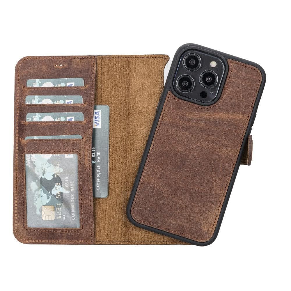 Casper iPhone 12 Series Detachable Leather Wallet Case - iPhone 12 Pro Max - Dark Brown - TORONATA