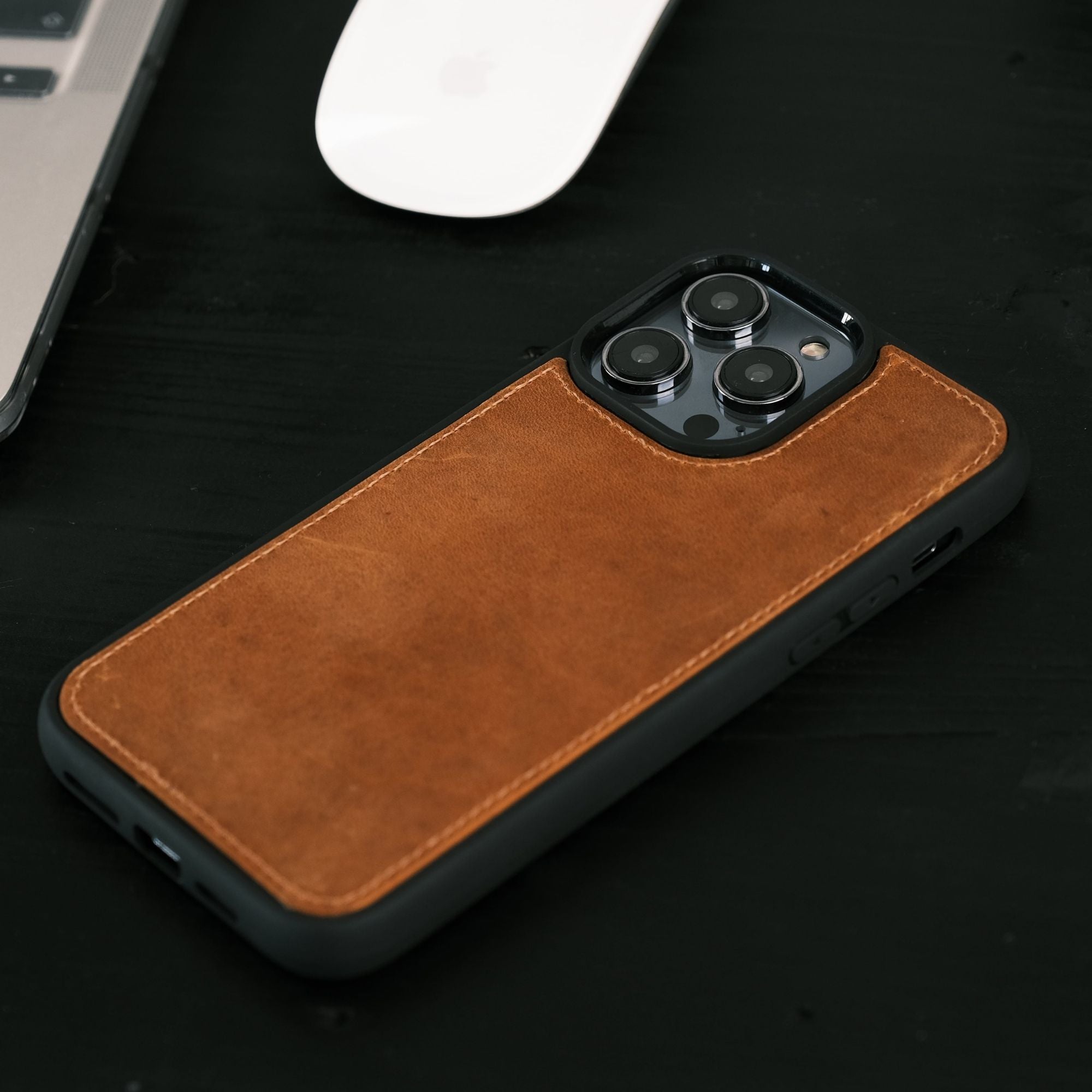 Torro iPhone 15 Pro Leather Wallet Case (with Stand Function) - Dark Brown