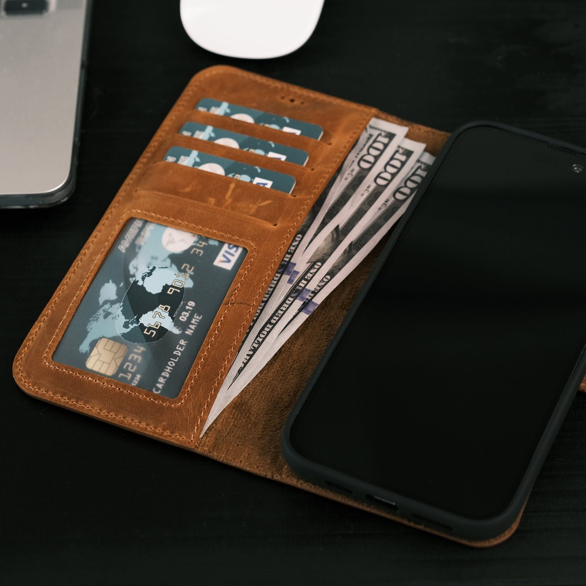 Folio 2-in-1 iPhone Wallet w/ Detachable Folding Card Holder Case