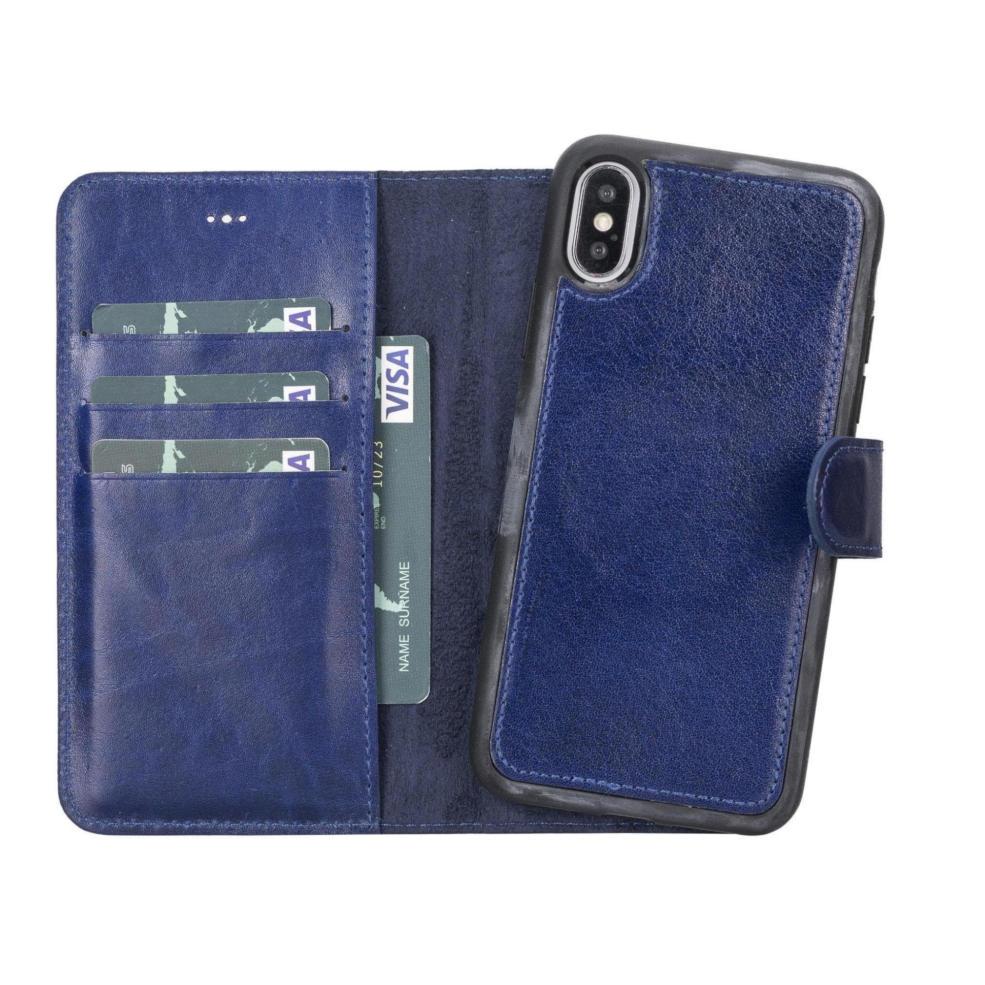 Casper iPhone XR Leather Wallet Case-iPhone XR-Dark Blue--TORONATA