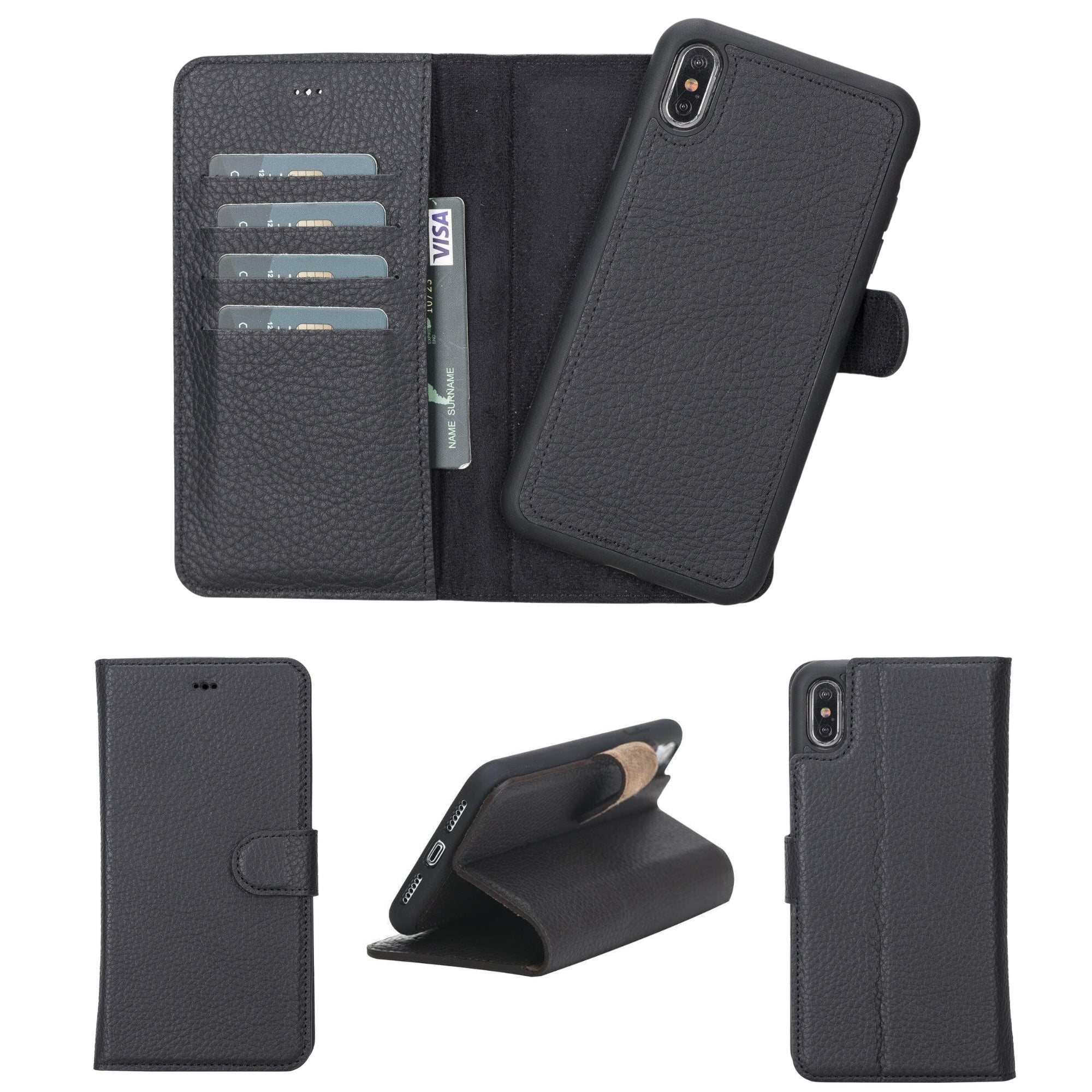 Casper iPhone XR Leather Wallet Case-iPhone XR-Floater Black--TORONATA