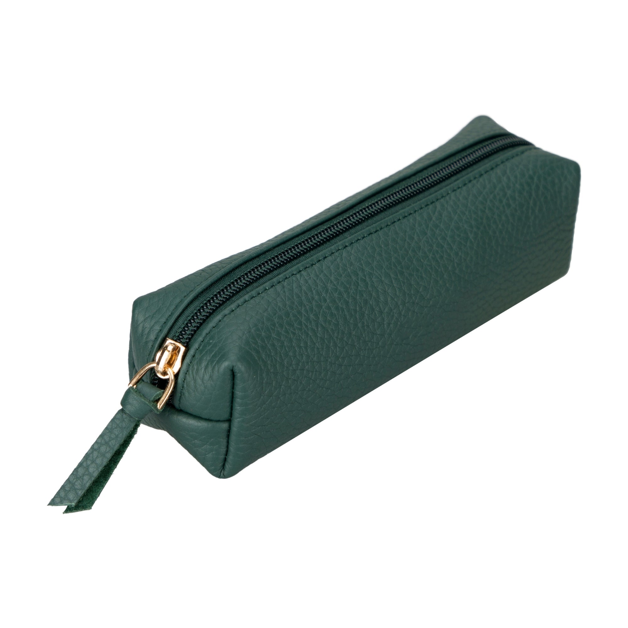 Centennial Multipurpose Leather Pencil Case and Makeup Bag-Green---TORONATA