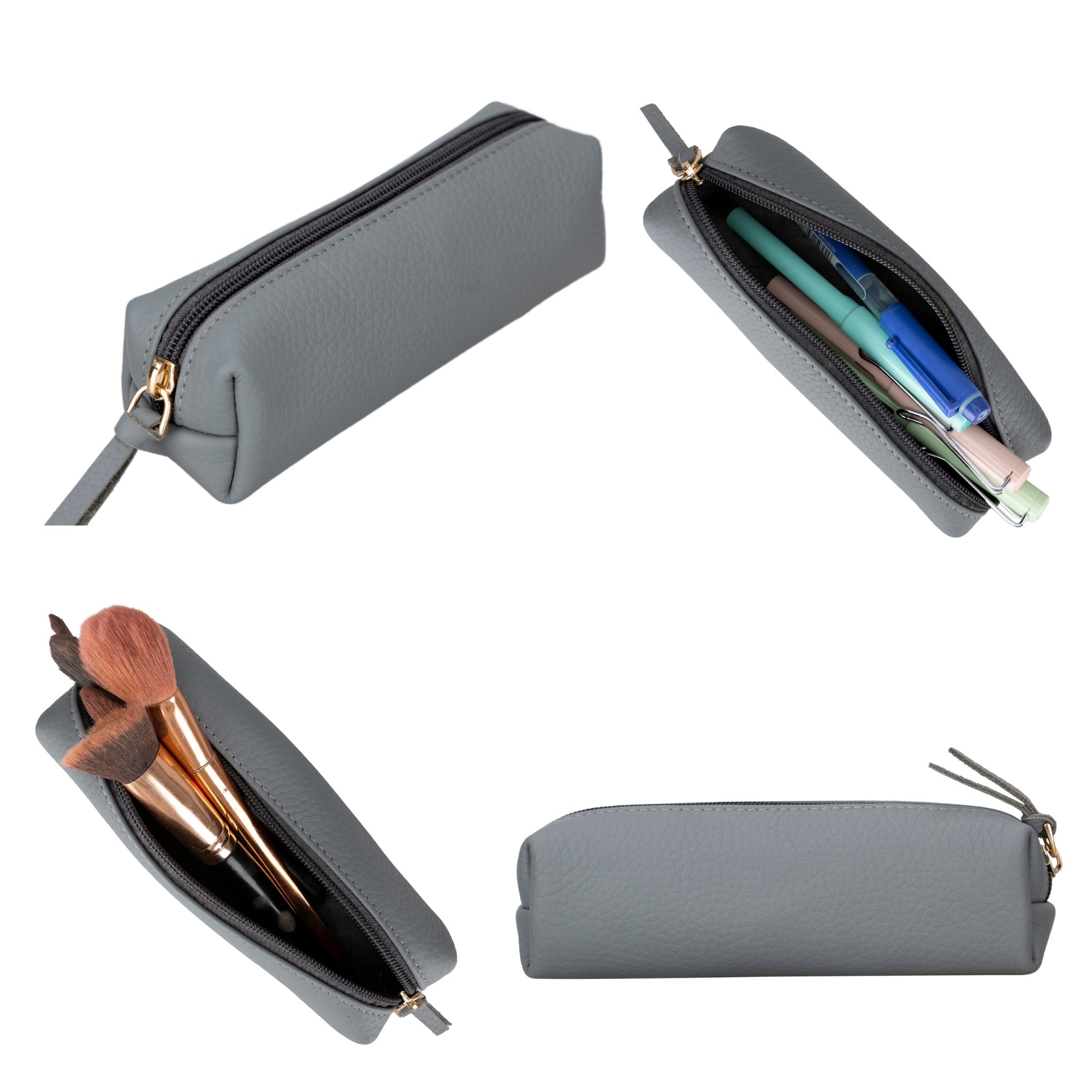 Centennial Multipurpose Leather Pencil Case and Makeup Bag - TORONATA - 
