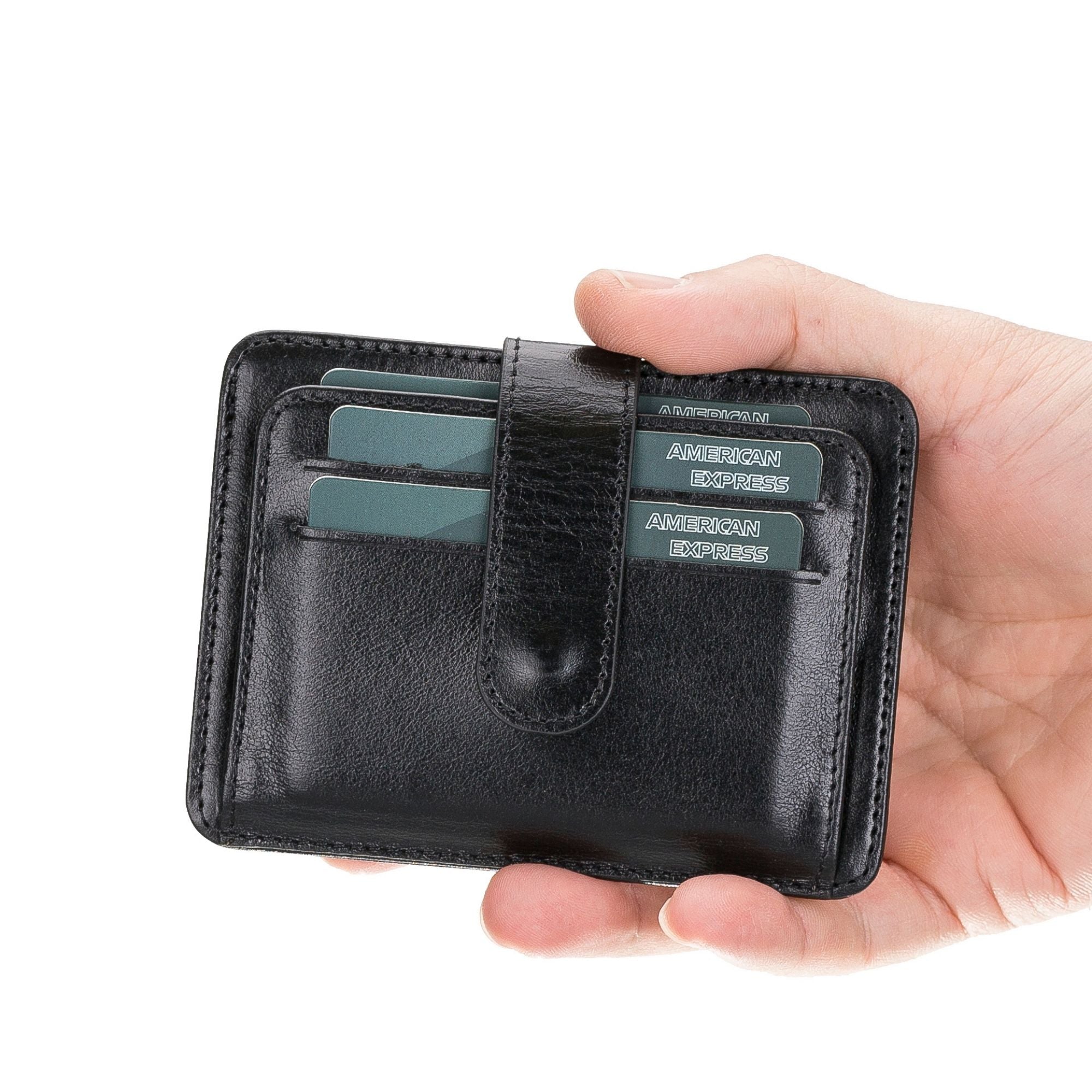 Cortez Handcrafted Leather Slim Wallet with Card Holder-Black---TORONATA