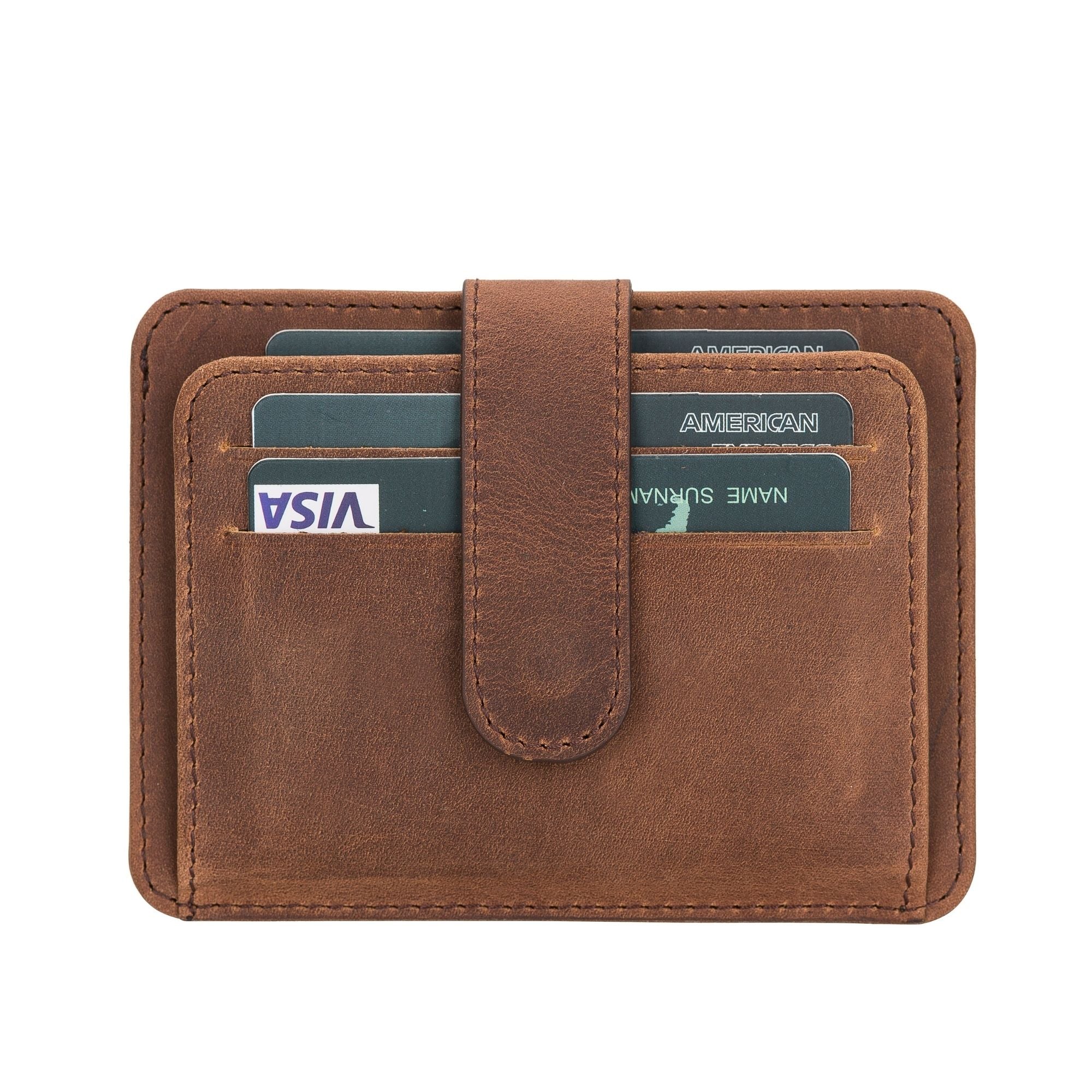 Cortez Handcrafted Leather Slim Wallet with Card Holder-Dark Brown---TORONATA