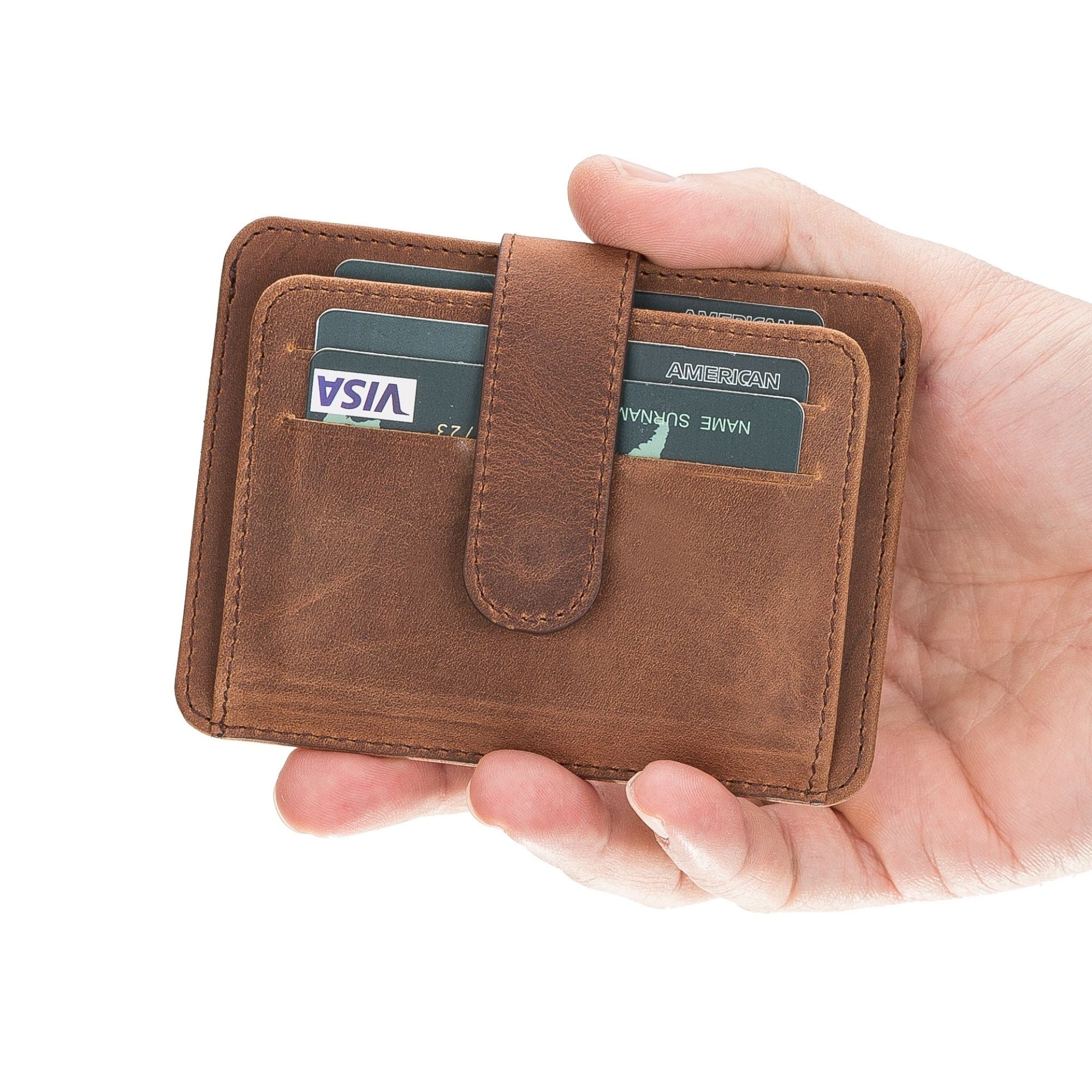 Cortez Handcrafted Leather Slim Wallet with Card Holder-Dark Brown---TORONATA