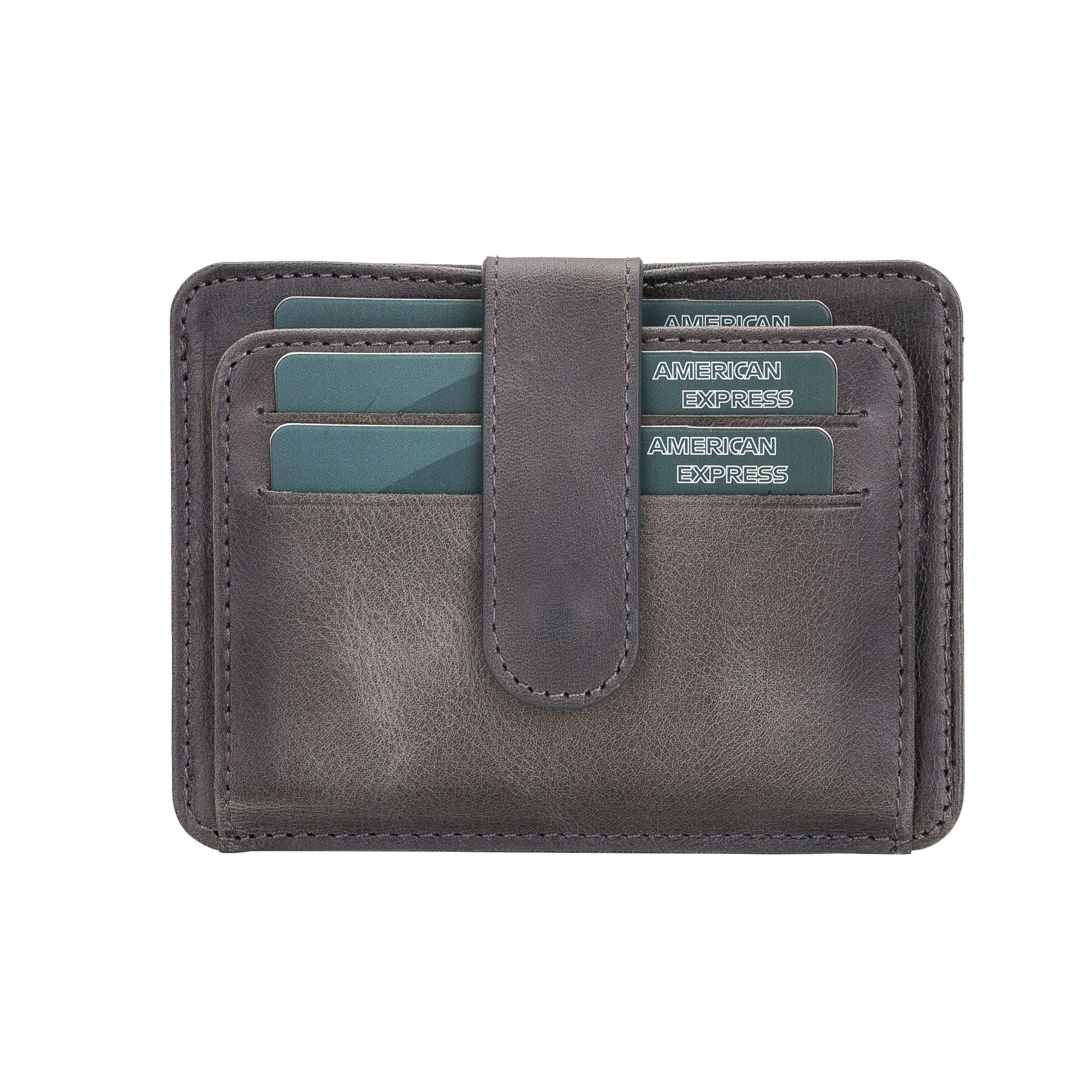 Cortez Handcrafted Leather Slim Wallet with Card Holder-Grey---TORONATA