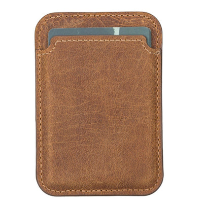 cortland full-grain leather card holder wallet with magnet - toronata - 