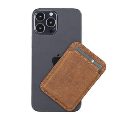 cortland full-grain leather card holder wallet with magnet - toronata - 