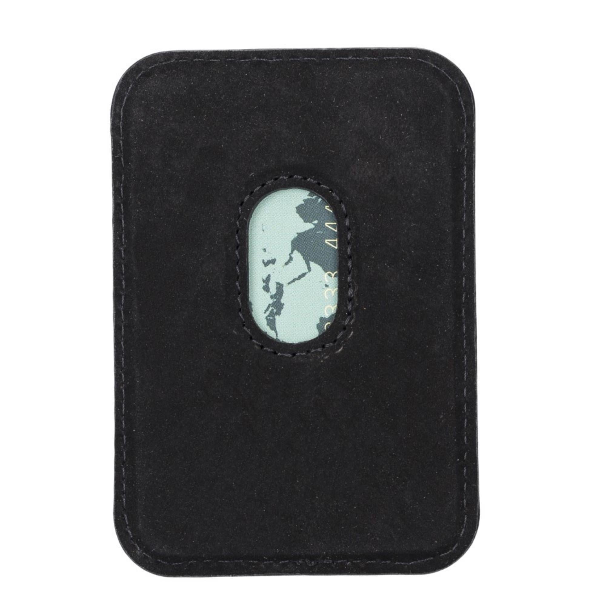 Cortland Full-Grain Leather Card Holder Wallet with Magnet-Black---TORONATA