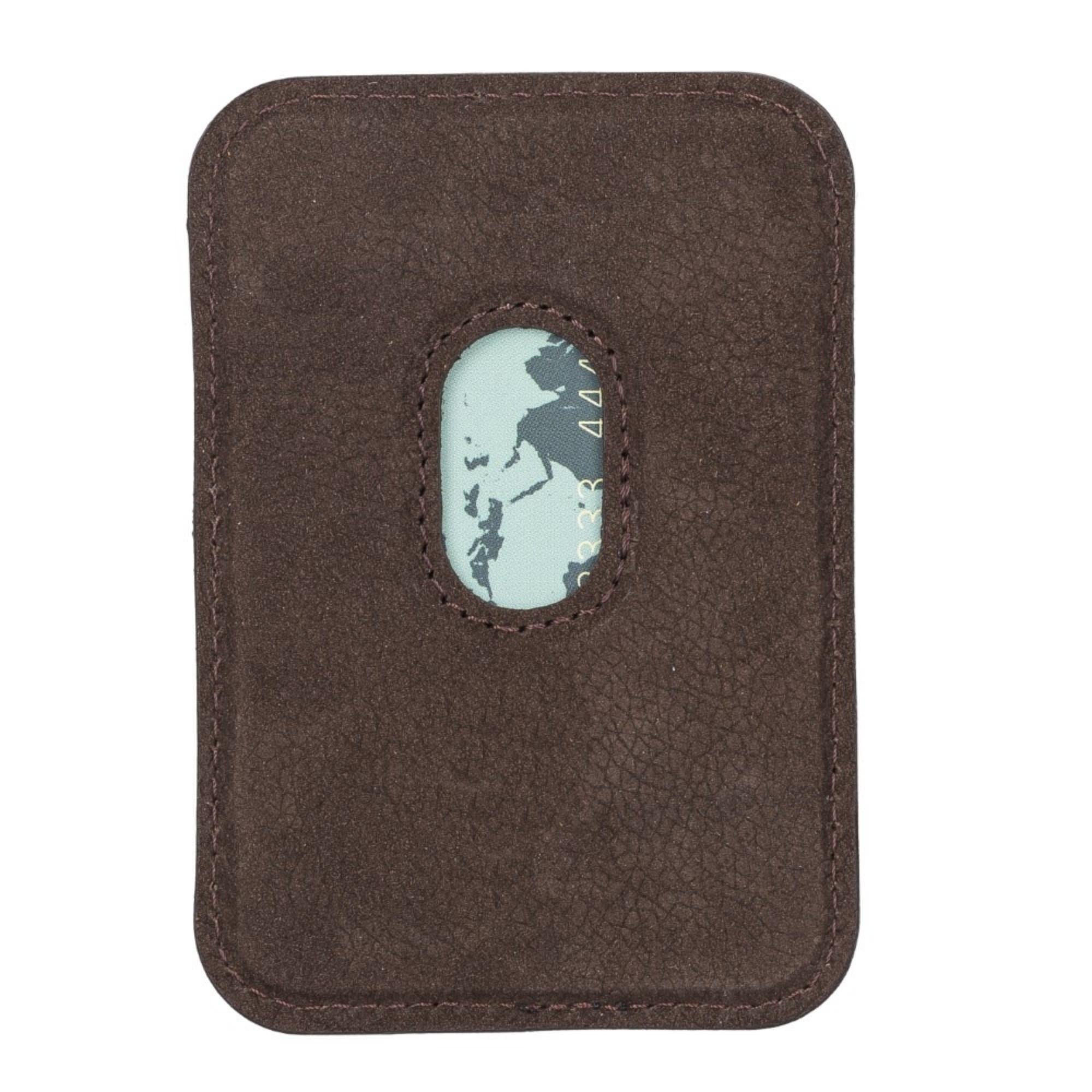 Cortland Full-Grain Leather Card Holder Wallet with Magnet-Dark Brown---TORONATA