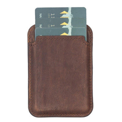 cortland full-grain leather card holder wallet with magnet - toronata - 